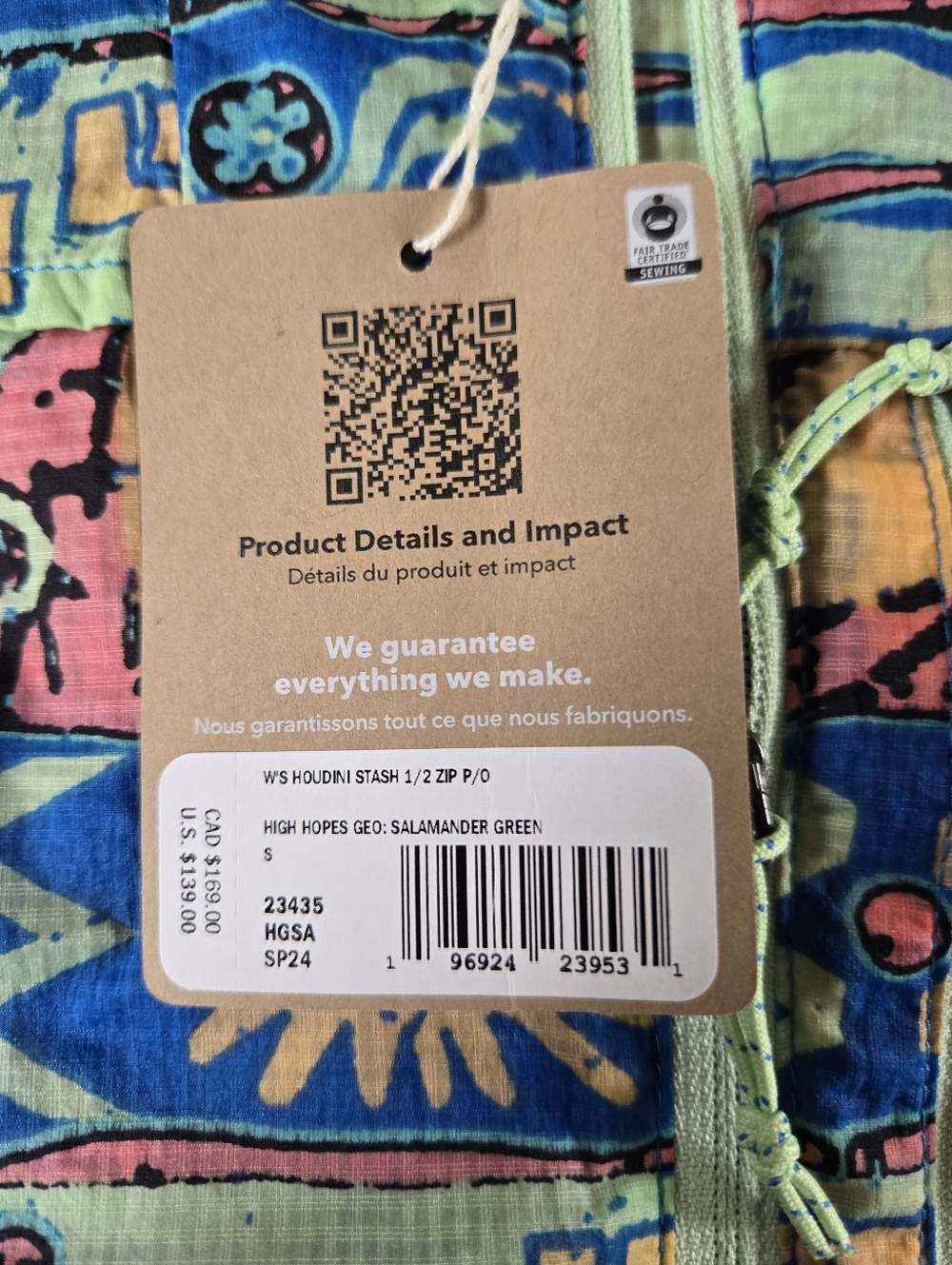 Patagonia Multicolor Geo-Print 1/2 Zip Pullover in Aqua, Pink Size Small Nwt Lo - Picture 3 of 4